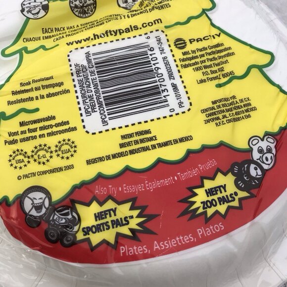 Vtg NOS Zoo Pals Hefty Kids Paper Plates Christmas Surprise 16 Pc Set Deer Santa - Picture 7 of 13